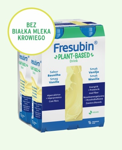 
                                                                                                      Fresubin PLANT-BASED Drink, smak waniliowy, 4x200 ml - Data Ważności 09.2025 - Fresubin                                                                      